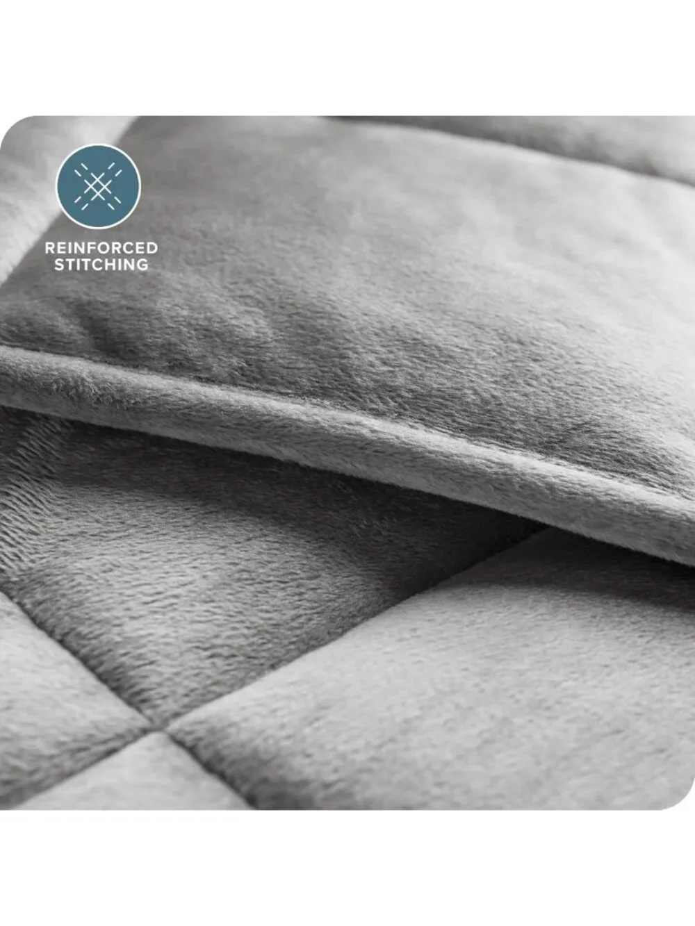 Cozy Light Grey Minky Fleece Weighted Blanket 80